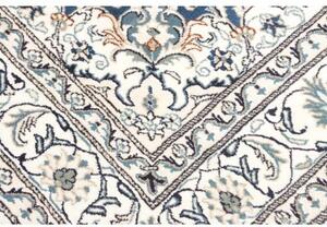 Tappeto Nain Kashmar Medaglione Floreale Blu Avorio 163x245 Cm