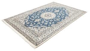 Tappeto Nain Kashmar Medaglione Floreale Blu Avorio 163x245 Cm