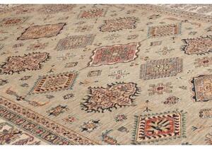 Tappeto Kazak Fine Stilizzato Beige Multicolore 247x346 Cm