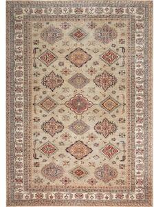 Tappeto Kazak Fine Stilizzato Beige Multicolore 247x346 Cm