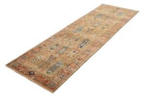 Tappeto Floralia Stilizzato Ruggine Blu Petrolio Corsia 80x260 Cm