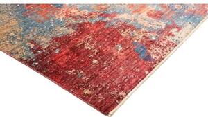 Tappeto Vintage Erased Astratto Rosso Ruggine Blu Petrolio 275x358 Cm