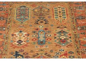 Tappeto Floralia Stilizzato Ruggine Blu Petrolio Corsia 80x260 Cm