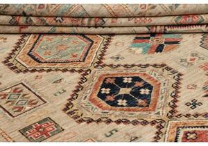 Tappeto Kazak Fine Geometrico Beige Multicolore 203x303 Cm