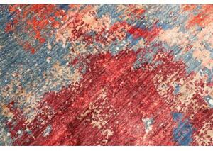 Tappeto Vintage Erased Astratto Rosso Ruggine Blu Petrolio 275x358 Cm