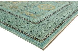 Tappeto Kairo Medaglione Verde Petrolio Ocra 207x294 Cm