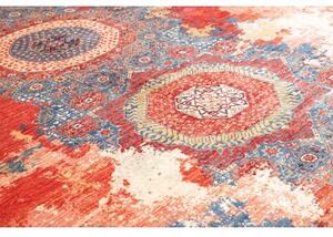 Tappeto Vintage Erased Astratto Rosso Ruggine Blu Petrolio 275x358 Cm