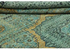 Tappeto Kairo Medaglione Verde Petrolio Ocra 207x294 Cm
