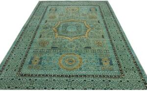 Tappeto Kairo Medaglione Verde Petrolio Ocra 207x294 Cm