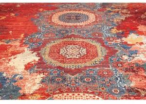 Tappeto Vintage Erased Astratto Rosso Ruggine Blu Petrolio 275x358 Cm