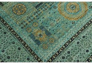 Tappeto Kairo Medaglione Verde Petrolio Ocra 207x294 Cm