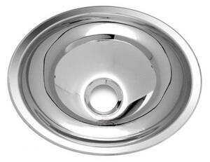 Lavabo ovale in acciaio inox, 340 mm