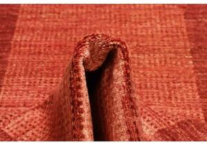 Tappeto Essenzia Geometrico Rosso Mattone Bordeaux Corsia 73x205 Cm