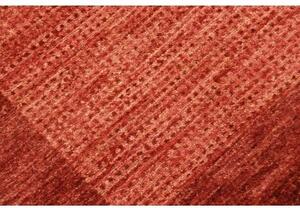 Tappeto Essenzia Geometrico Rosso Mattone Bordeaux Corsia 73x205 Cm