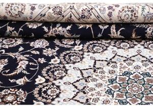 Tappeto Nain 6la Medaglione Floreale Nero Avorio 256x369 Cm