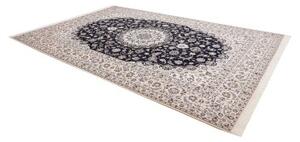 Tappeto Nain 6la Medaglione Floreale Nero Avorio 256x369 Cm