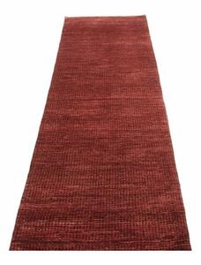 Tappeto Essenzia Geometrico Rosso Mattone Borgogna Corsia 79x302 Cm