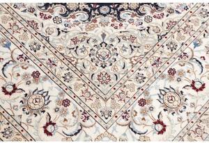 Tappeto Nain 6la Medaglione Floreale Blu Notte Avorio 205x307 Cm