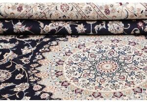 Tappeto Nain 6la Medaglione Floreale Blu Notte Avorio 205x307 Cm