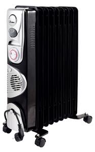 Ardes Radiatore Termosifone Elettrico ad Olio Stufa Portatile 9 Elementi Potenza 2400 Watt con Termostato colore Nero/Argento - AR4R09BTTE