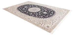 Tappeto Nain 6la Medaglione Floreale Blu Notte Avorio 205x307 Cm