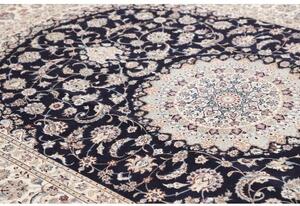 Tappeto Nain 6la Medaglione Floreale Blu Notte Avorio 205x307 Cm