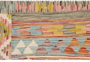 Tappeto Kilim Geometrico Azzurro Beige 102x204 Cm