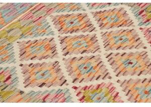 Tappeto Kilim Geometrico Azzurro Beige 102x204 Cm