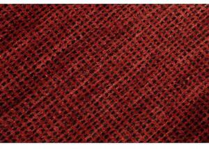 Tappeto Essenzia Geometrico Rosso Mattone Bordeaux Corsia 80x252 Cm