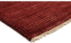 Tappeto Essenzia Geometrico Rosso Mattone Bordeaux Corsia 80x252 Cm