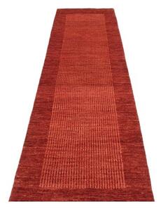 Tappeto Essenzia Geometrico Rosso Mattone Borgogna Corsia 76x292 Cm