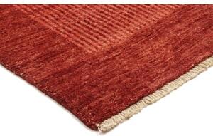 Tappeto Essenzia Geometrico Rosso Mattone Borgogna Corsia 76x292 Cm
