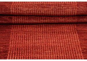 Tappeto Essenzia Geometrico Rosso Mattone Borgogna Corsia 76x292 Cm