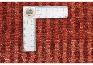 Tappeto Essenzia Geometrico Rosso Mattone Borgogna Corsia 76x292 Cm