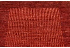 Tappeto Essenzia Geometrico Rosso Mattone Borgogna Corsia 76x292 Cm