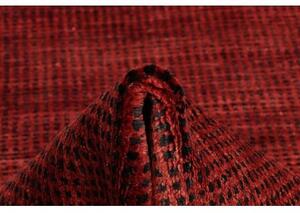 Tappeto Essenzia Geometrico Rosso Mattone Bordeaux Corsia 80x252 Cm