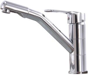Rubinetto lavello ceramico a 360 gradi con braccio retrattile, solo acqua fredda, cromato