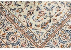 Tappeto Kashan Floreale Avorio Blu Cobalto 243x350 Cm
