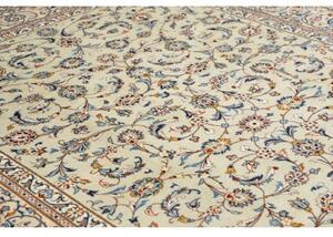 Tappeto Kashan Floreale Avorio Blu Cobalto 243x350 Cm