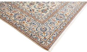 Tappeto Kashan Floreale Avorio Blu Cobalto 243x350 Cm