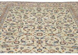 Tappeto Kashan Floreale Avorio Blu Cobalto 243x350 Cm