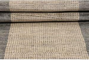 Tappeto Essenzia Geometrico Grigio Antracite Beige Corsia 79x202 Cm