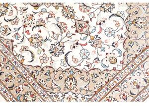 Tappeto Ghom Seta Medaglione Floreale Avorio Beige 58x90 Cm
