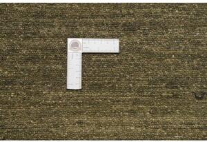 Tappeto Essenzia Geometrico Verde Oliva Beige Corsia 79x252 Cm