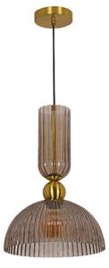 Lampada a sospensione scanalata PIEGA oro fumé 1xE27x40W vetro, dimensioni: 150x30x30 cm IP20 Light Prestige