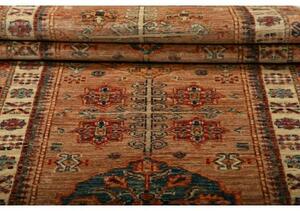 Tappeto Kazak Fine Stilizzato Marrone Beige Corsia 82x296 Cm
