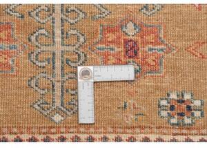 Tappeto Kazak Fine Geometrico Ocra Blu Corsia 80x255 Cm