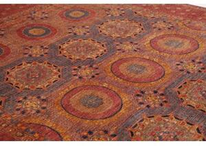 Tappeto Kairo Geometrico Rosso Mattone Blu Scuro 275x372 Cm
