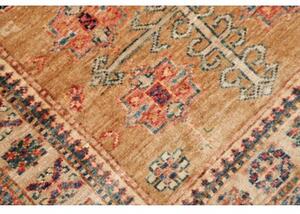 Tappeto Kazak Fine Geometrico Ocra Blu Corsia 80x255 Cm