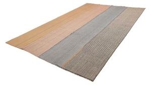 Tappeto Kilim Moderno Geometrico Beige Grigio 222x328 Cm